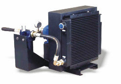 Plate Fin Aluminum Air Oil Cooler , Hydraulic Oil Heat Exchanger DC12V / DC24V